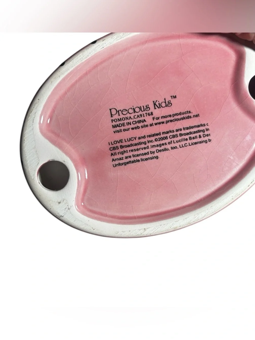 2006 Pink, Polka-dotted “I Love Lucy” Soap Dish